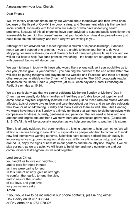 Message from local church - 1