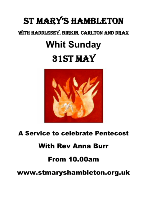 Pentecost-31st May 2020