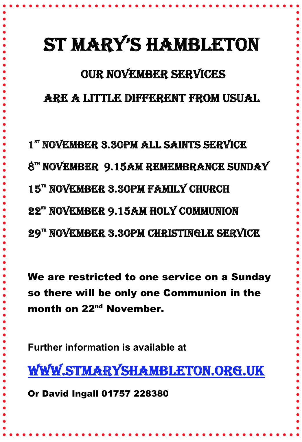 November 2020 - Services