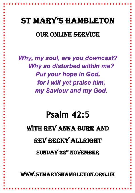 Service 22nd November 2020