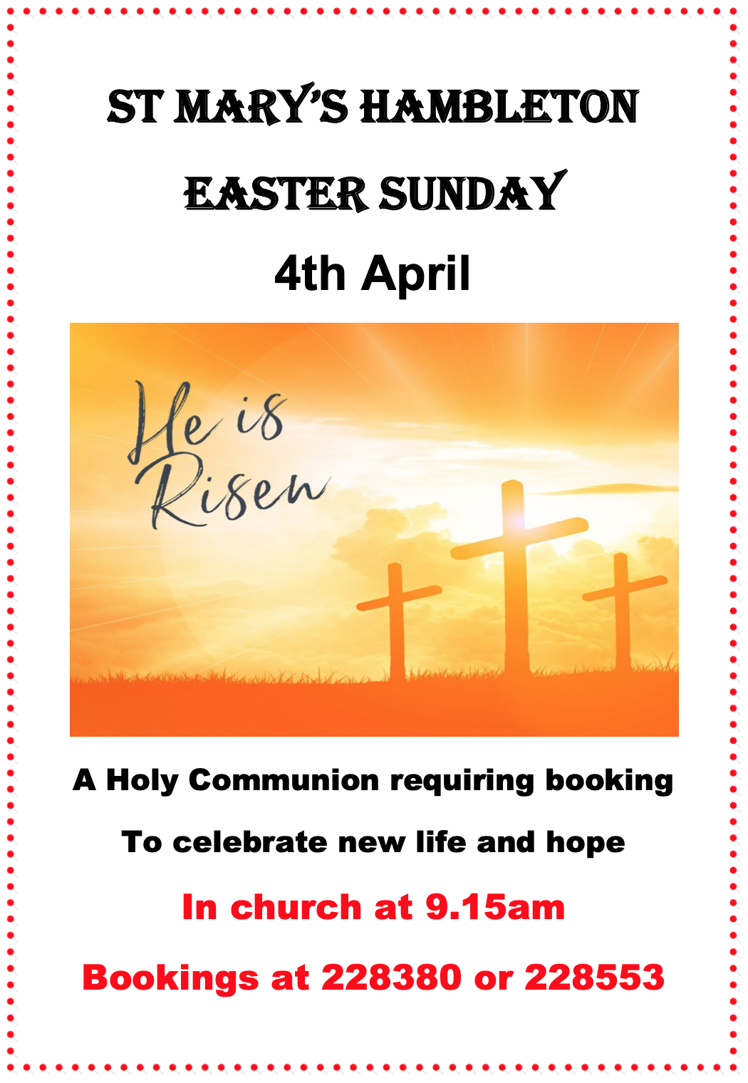 Notice - Easter Sunday 2021